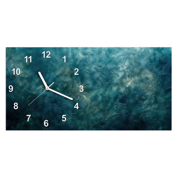 Wanduhr Texturierte Wand aus Glas – Querformat 60 × 30 cm mit Ziffernblatt Modern