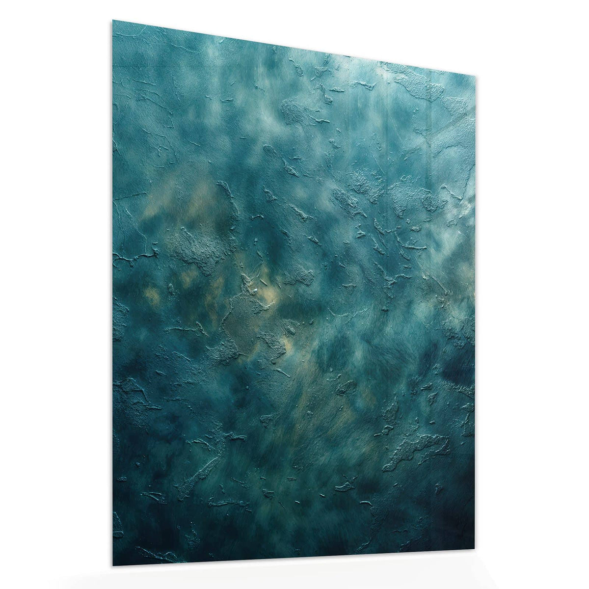 Echtglas, 4 mm – kein Acryl, keine Folie – Wandbild - Türkise Tiefe - Hochformat