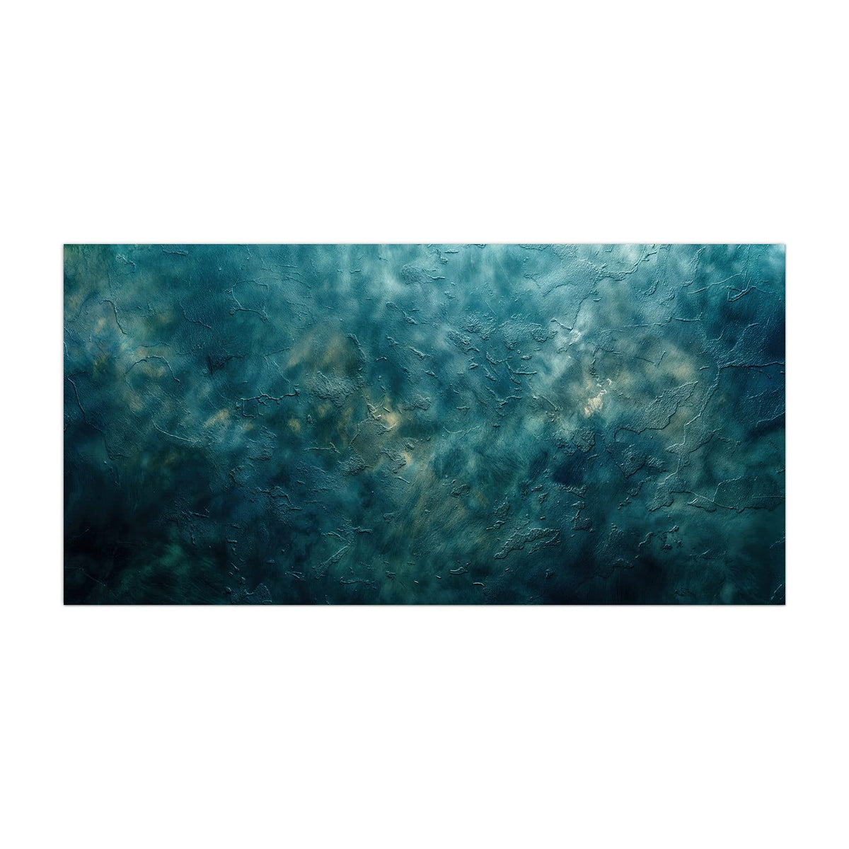 Küchenrückwand aus Glas Türkise Tiefe im Hochformat, Motiv bildfüllend von vorn