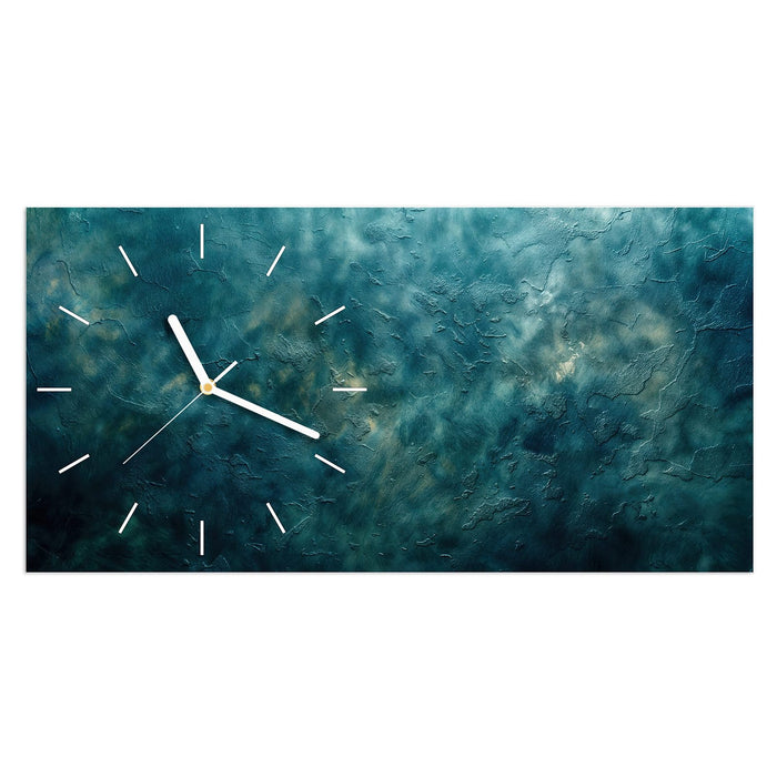 Wanduhr Texturierte Wand aus Glas – Querformat 60 × 30 cm mit Ziffernblatt Linie