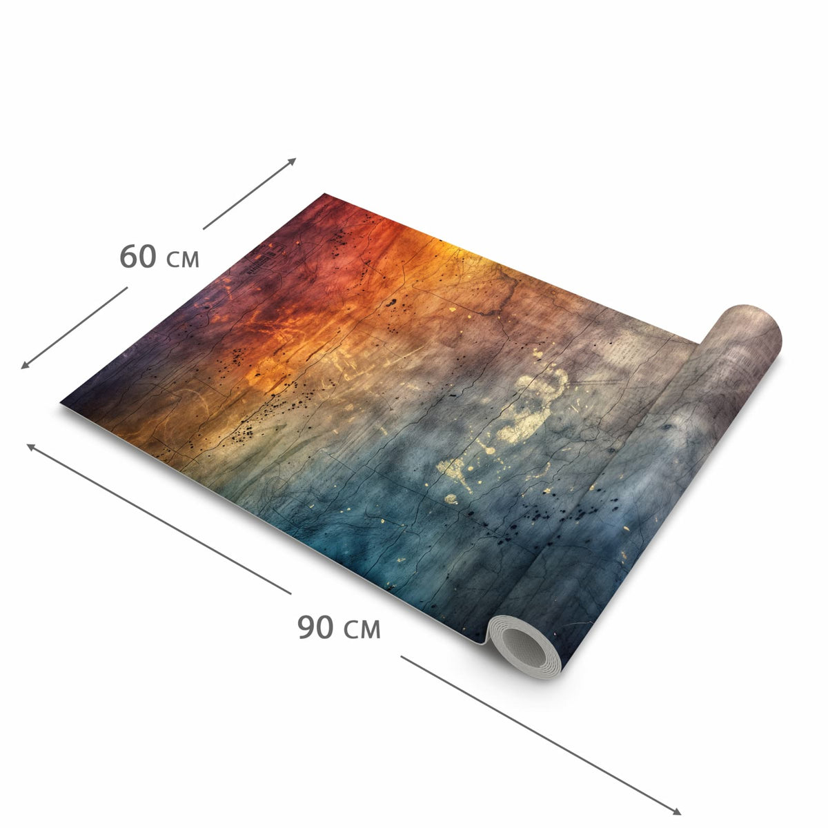 Rutschhemmender Küchenläufer mit Motiv Abstrakte Farbkarte in der Grösse 60x120 cm