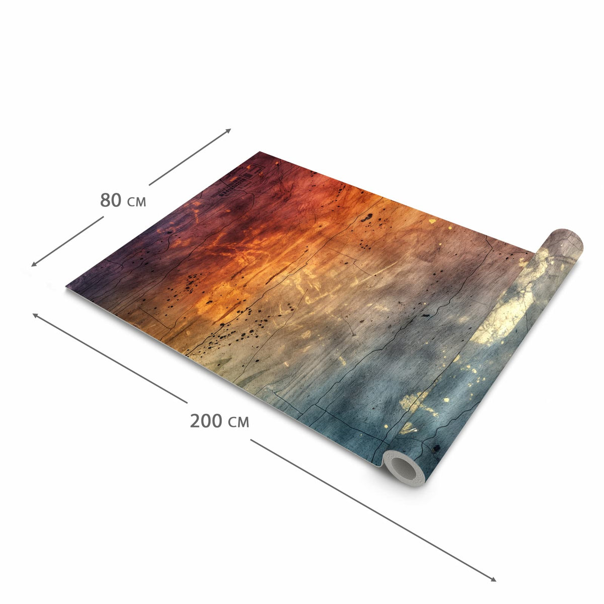 Pflegeleichter Küchenläufer mit Motiv Abstrakte Farbkarte in der Grösse 60x120 cm