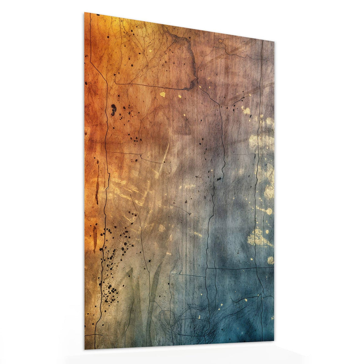 11 Größen – von 30 × 60 bis 60 × 150 cm – Wandbild - Rostrot und Blaugrau - Hochformat