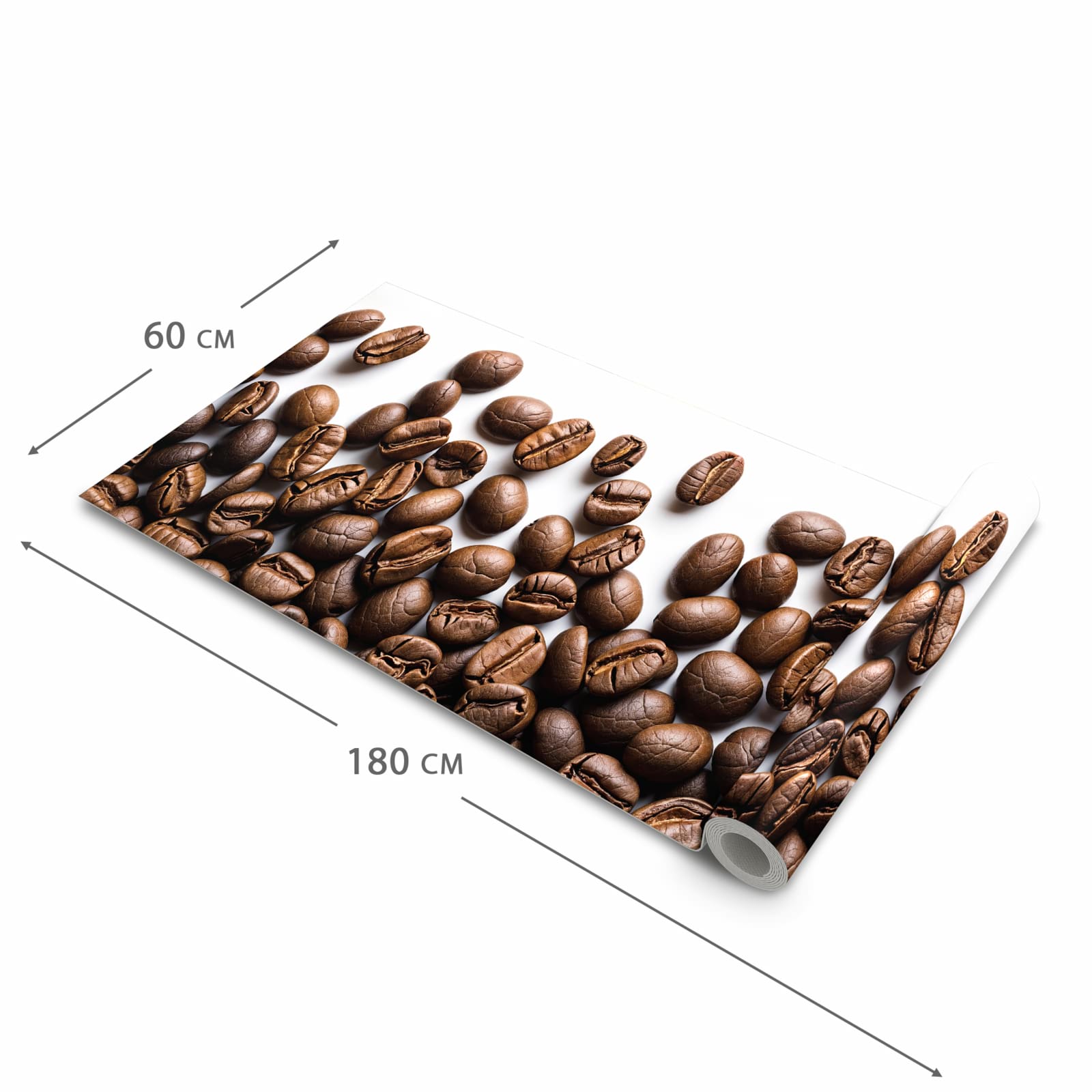 Bodenschonender Küchenteppich mit Motiv Warme Kaffeebohnen in der Grösse 90x240 cm, waschbar