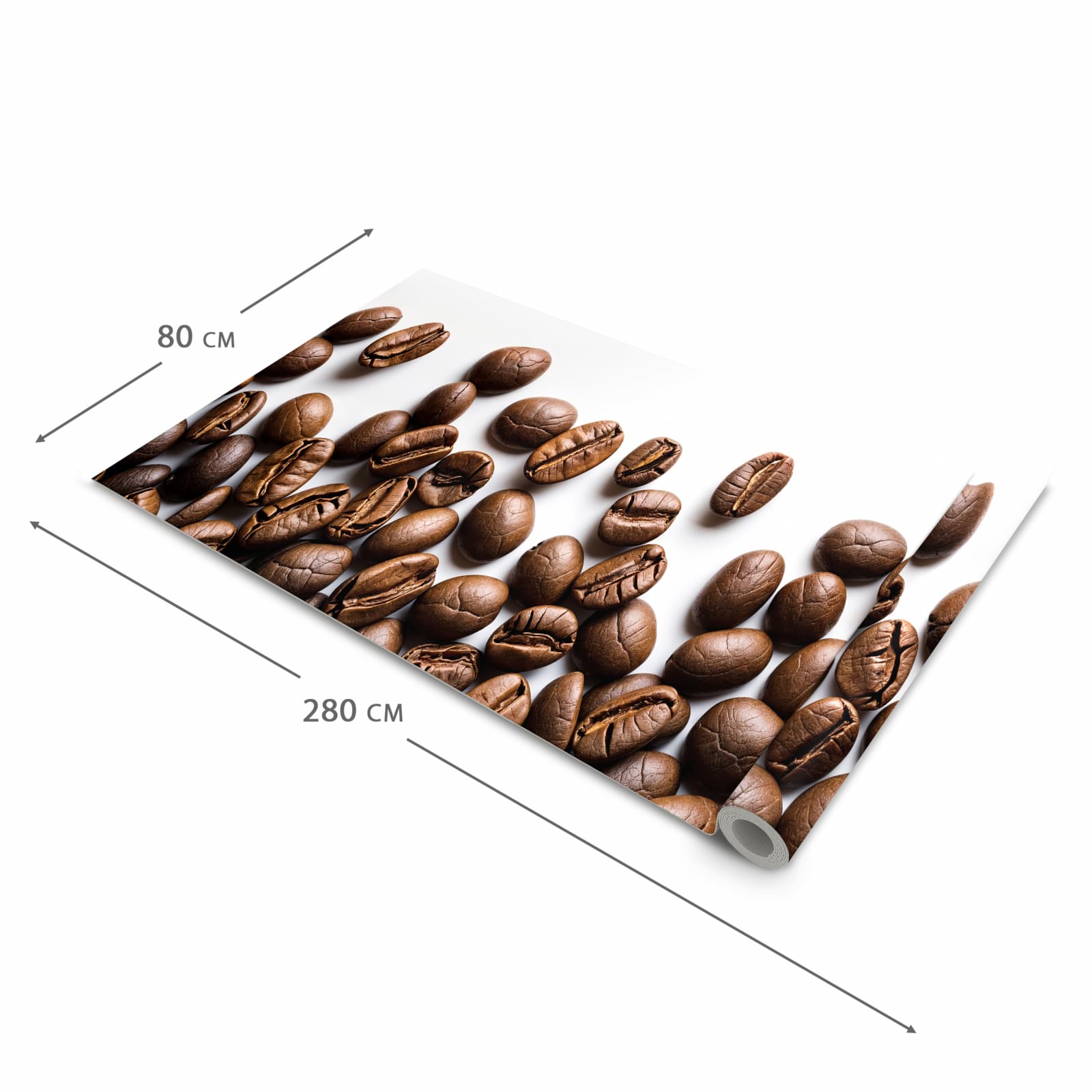 Geräuschdämpfender waschbarer Küchenläufer mit Motiv Warme Kaffeebohnen in der Größe 90x240 cm