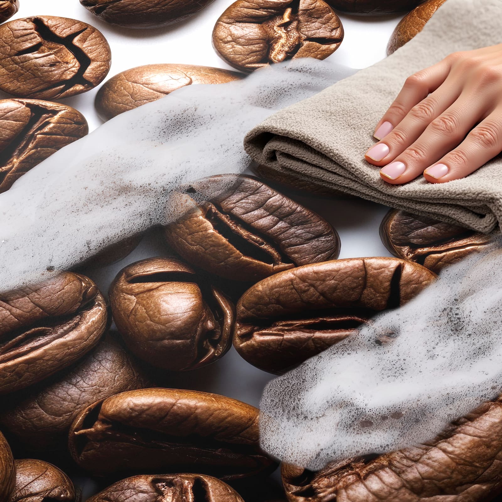 Rutschfester Küchenläufer mit Motiv Warme Kaffeebohnen, einfach zu reinigen und schützt den Boden