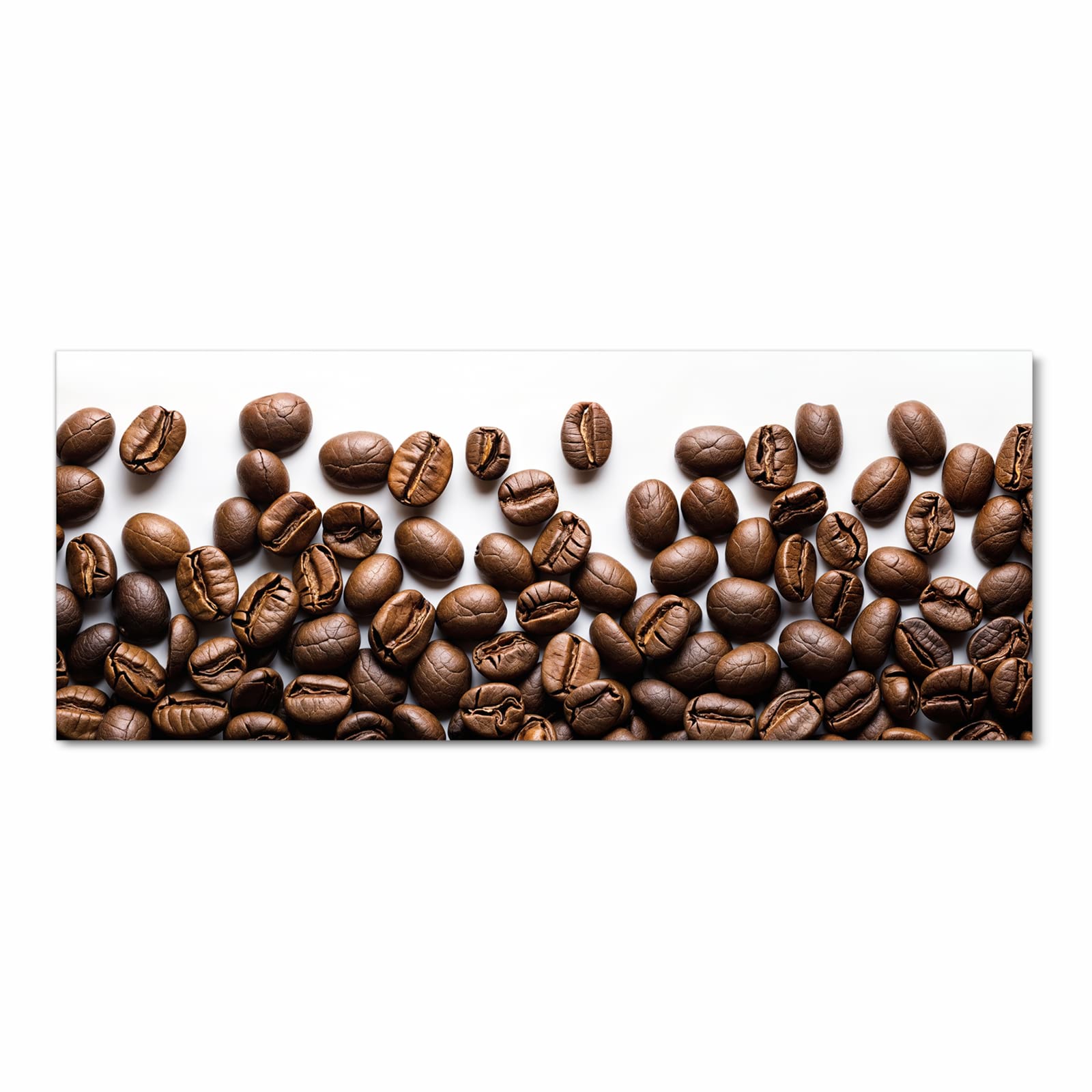 Bodenschonender Teppich fürs Esszimmer mit Motiv Warme Kaffeebohnen in Frontansicht, waschbar