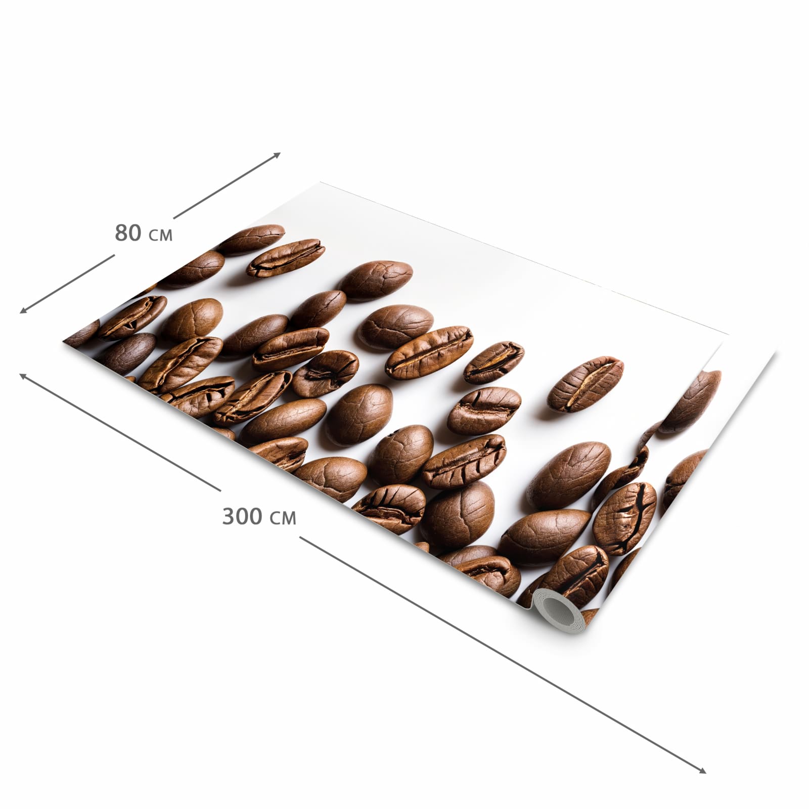 Abriebfester rutschfester Küchenläufer mit Motiv Warme Kaffeebohnen in der Größe 90x240 cm