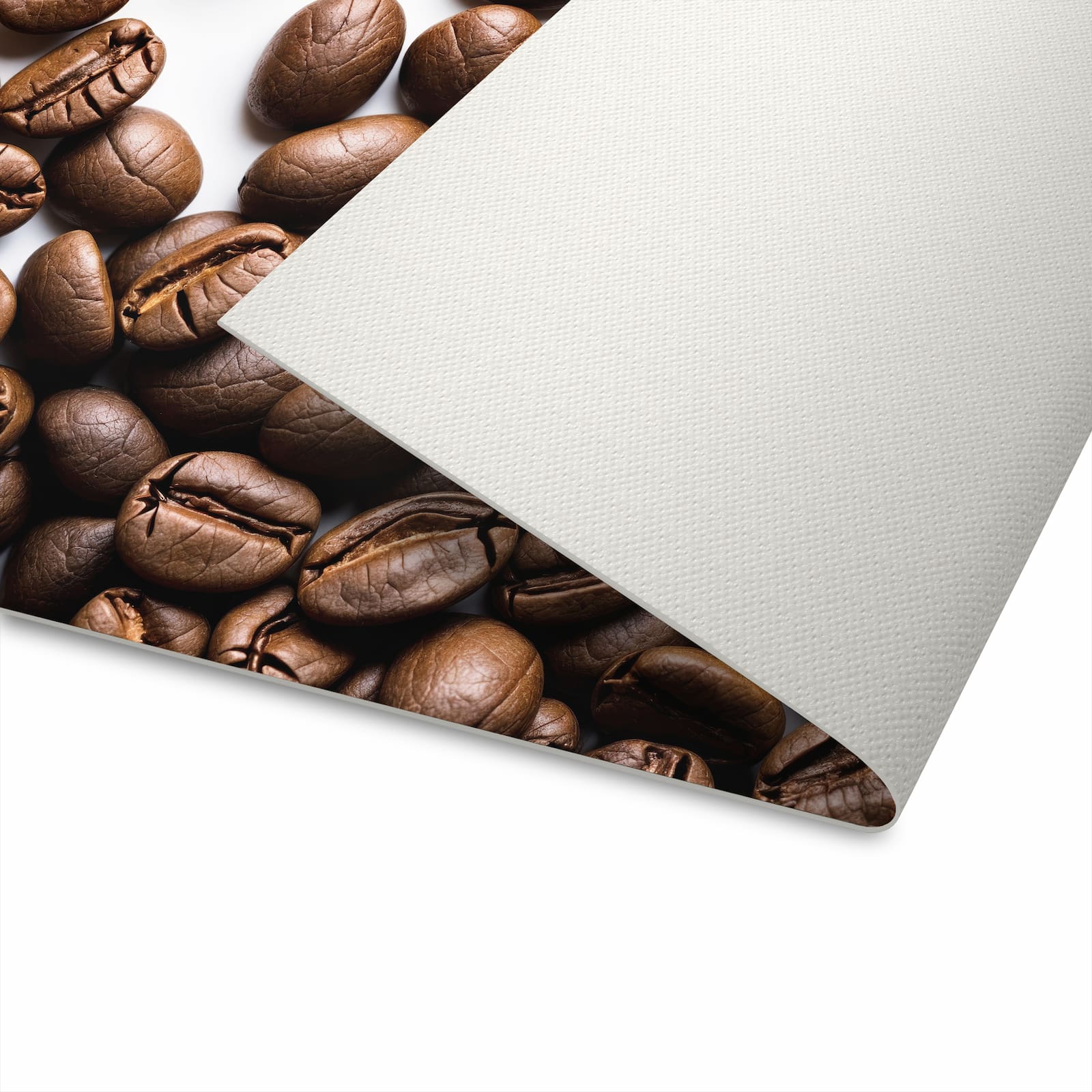 Fleckenresistenter Küchenteppich mit Motiv Warme Kaffeebohnen auf Unterseite