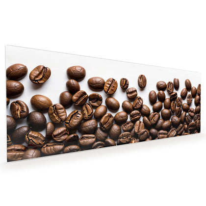 Küchenrückwand mit dem Motiv Röstbohnen auf Weiß