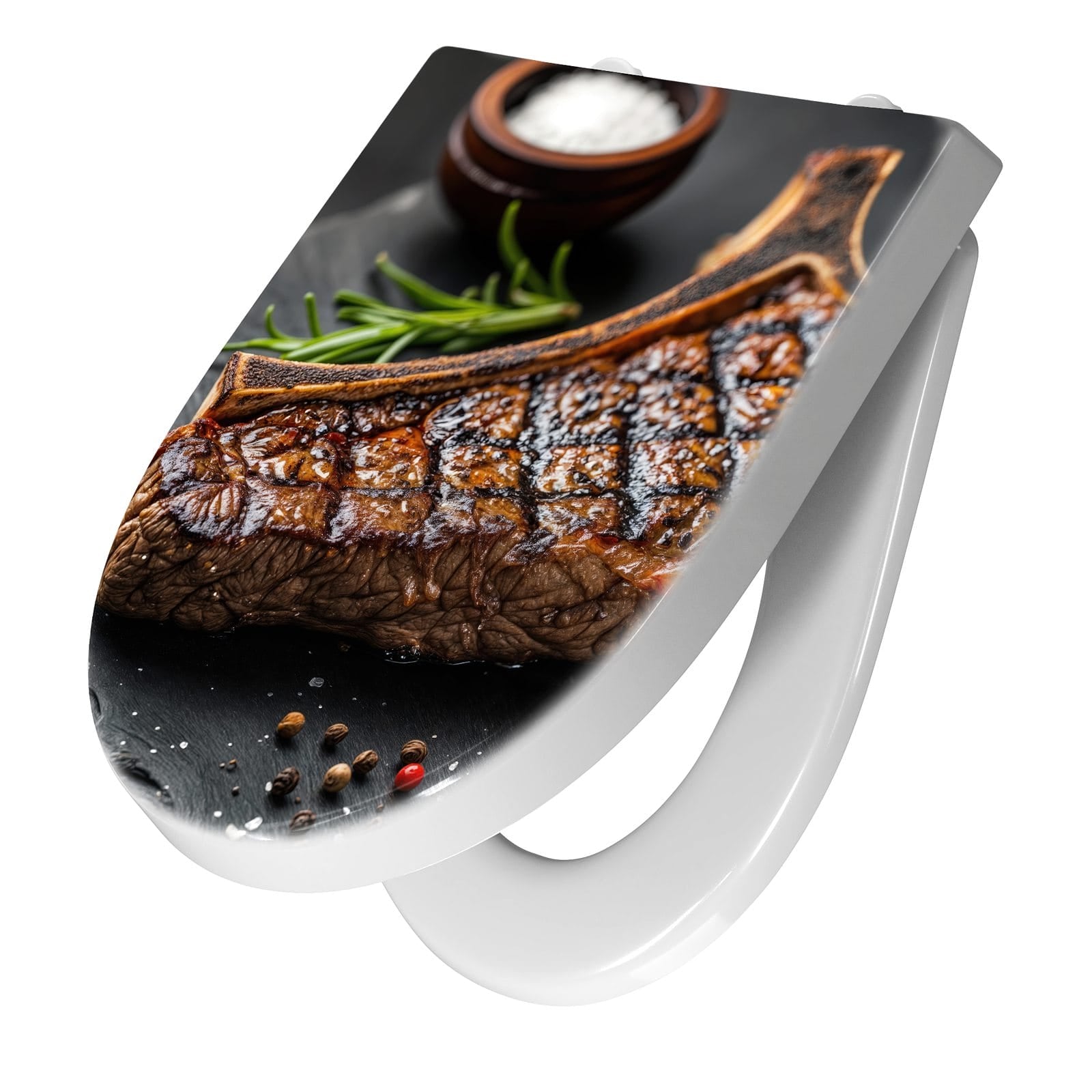 WC-Sitz mit Absenkautomatik Gegrilltes Steak