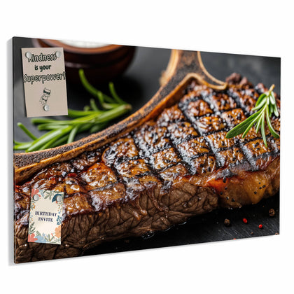 Metall Magnettafel mit dem Motiv T-Bone-Steak vom Grill