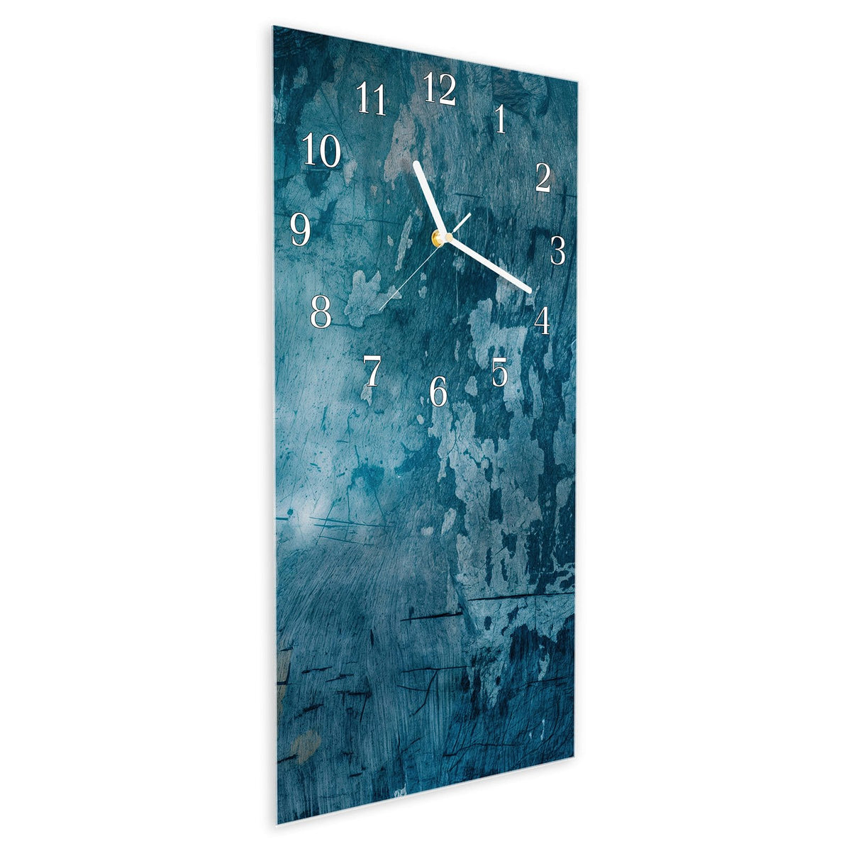 Vormontiert – mit Schwebeeffekt – Wanduhr Abstrakte & Textur aus Glas – Hochformat 30 × 60 cm