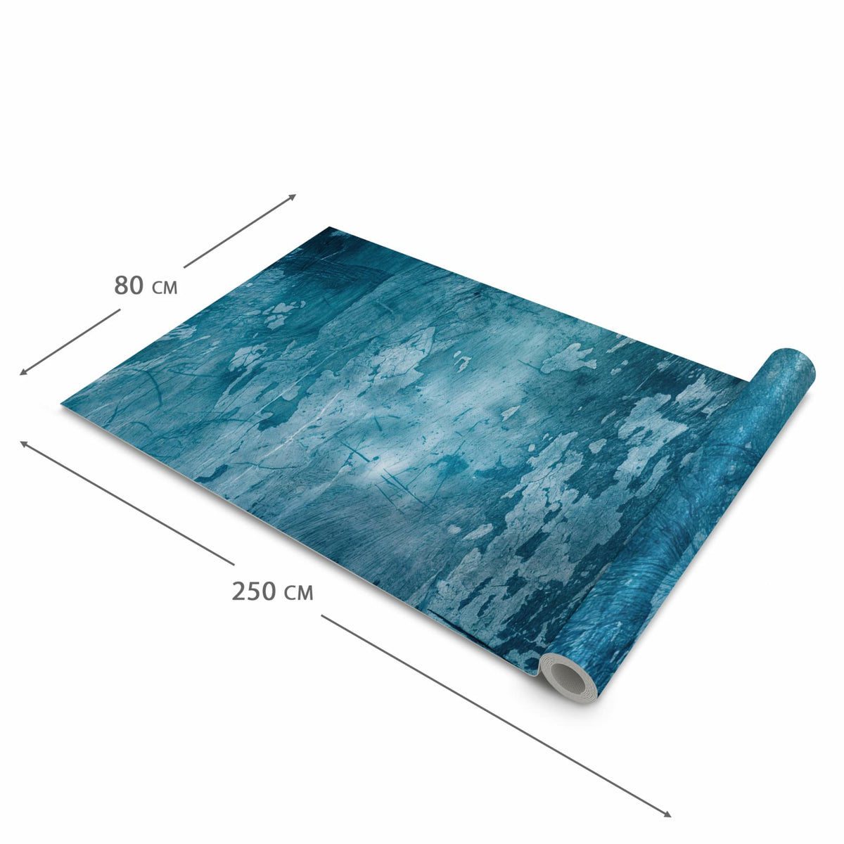 Küchenläufer Abblätterndes Blau zusammengerollt