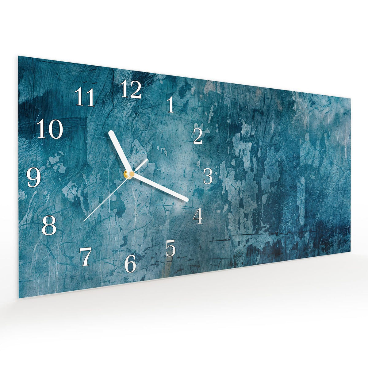 Vormontiert – mit Schwebeeffekt – Wanduhr Abstrakte & Textur aus Glas – Querformat 60 × 30 cm