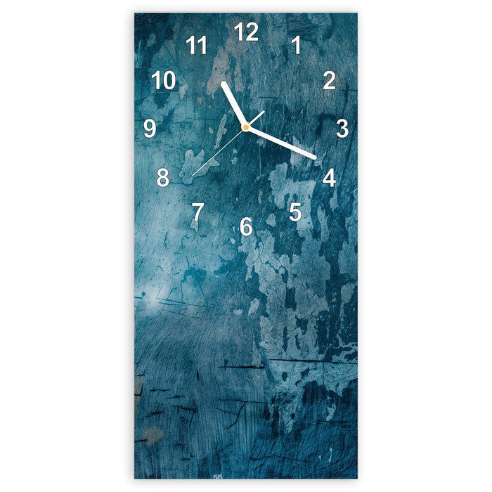 Wanduhr Abstrakte & Textur aus Glas – Hochformat 30 × 60 cm mit Ziffernblatt Modern