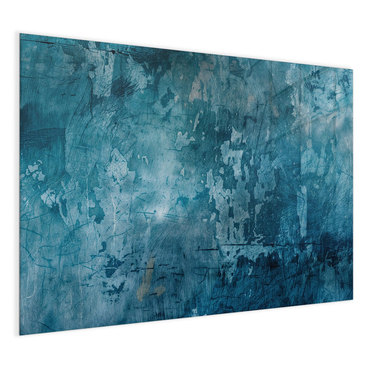 4 mm Glas statt lackiertem Blech – Glas Magnettafel - Abblätterndes Blau