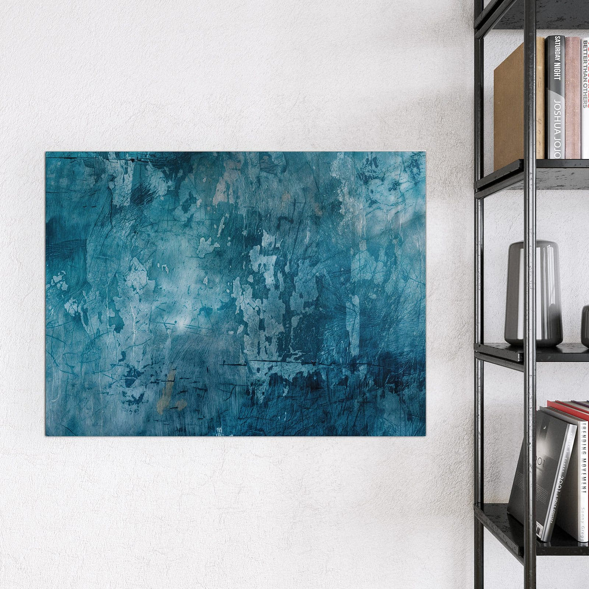 Glas Magnettafel - Abblätterndes Blau – Verwitterte Oberfläche in tiefem Blau
