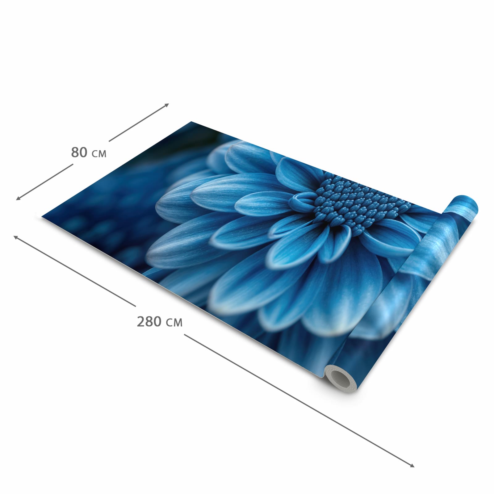 UV-beständiger Küchenläufer mit Motiv Blaue Blume in der Grösse 90x240 cm