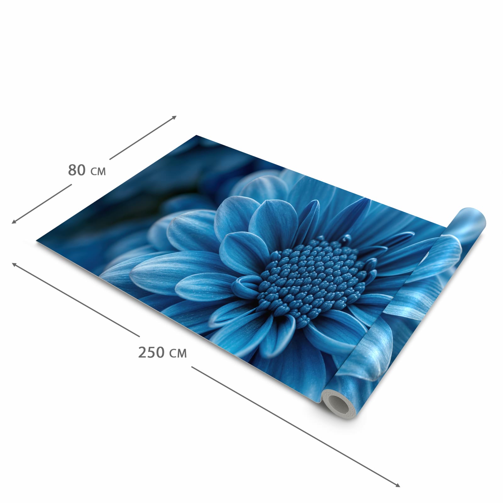 Abriebfester Küchenläufer mit Motiv Blaue Blume in der Grösse 90x180 cm