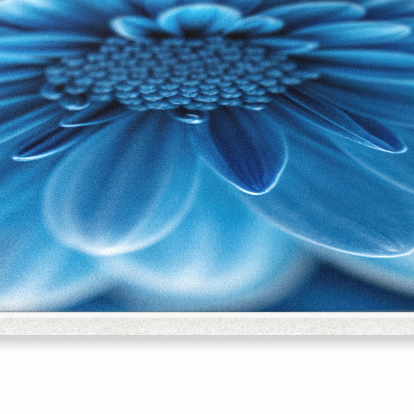 Bodenschonender Küchenläufer mit Motiv Blaue Blume in seitlicher Ansicht