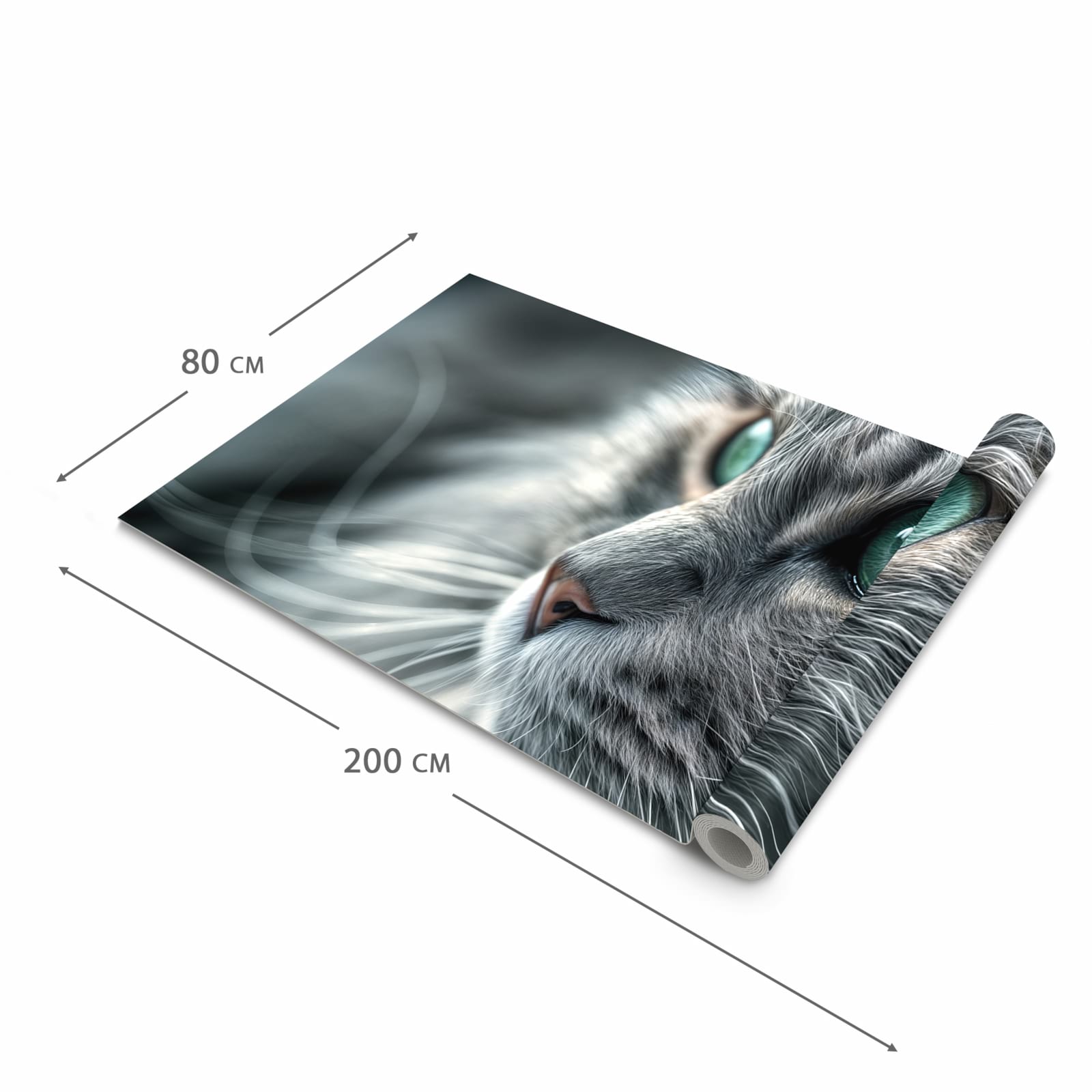 Hygienischer Küchenteppich mit Motiv Katze von Nahaufnahme in der Grösse 90x180 cm