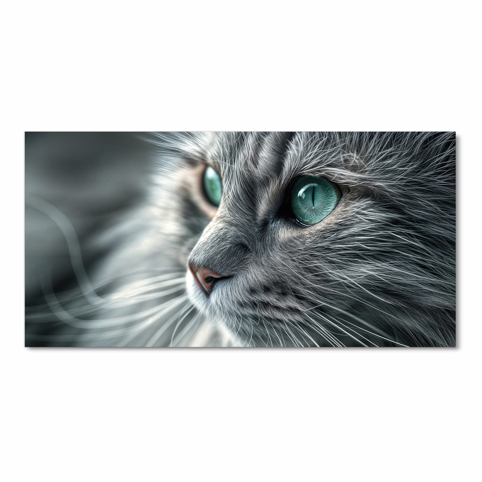 Waschbarer rutschfester Küchenläufer mit Motiv Katze von Nahaufnahme in Frontansicht