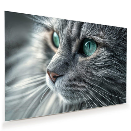Wandbild mit dem Motiv Katze mit Smaragdaugen