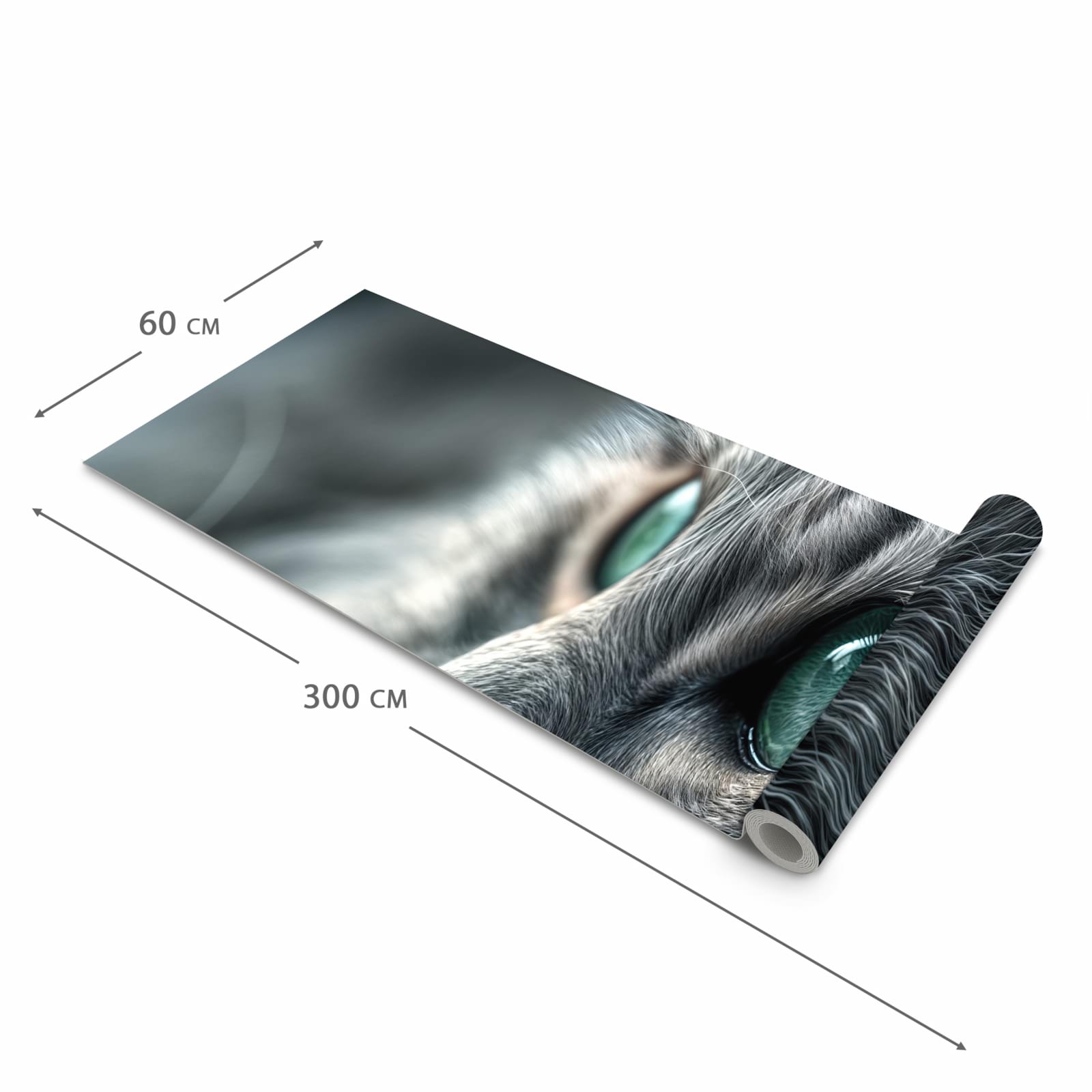 Abwaschbarer Küchenteppich mit Motiv Katze von Nahaufnahme in der Grösse 90x180 cm