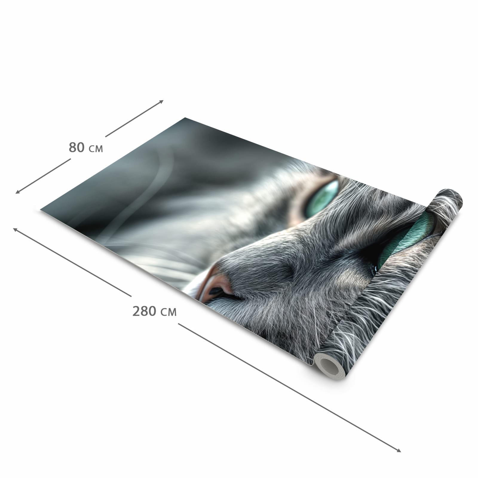 Waschbarer Küchenteppich mit Motiv Katze von Nahaufnahme in der Grösse 90x180 cm