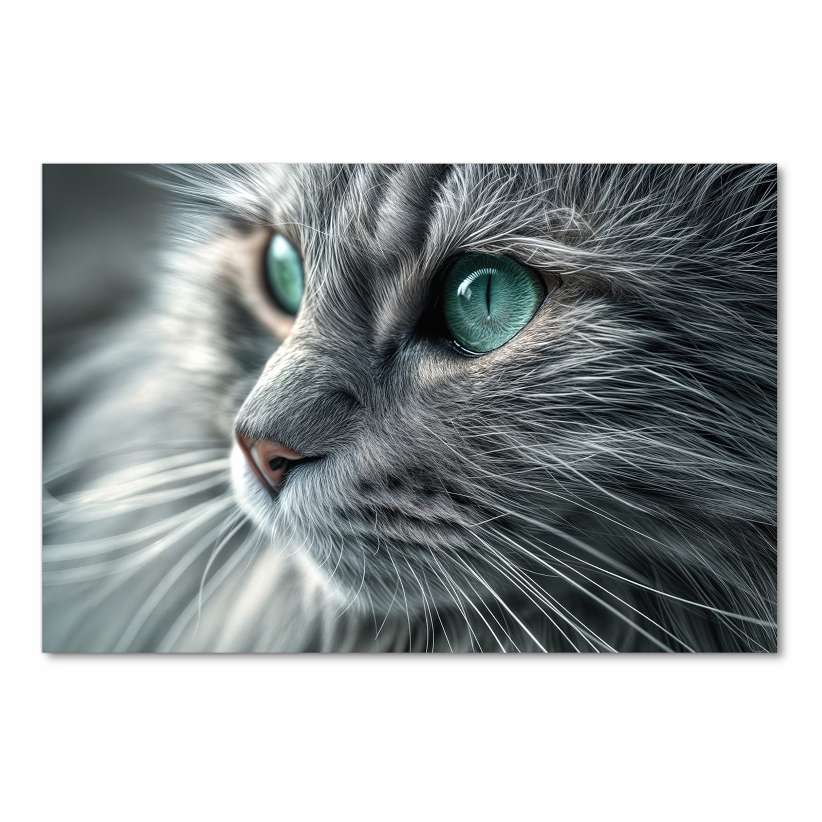 Bodenschonender moderner Küchenläufer mit Motiv Katze von Nahaufnahme in Frontansicht