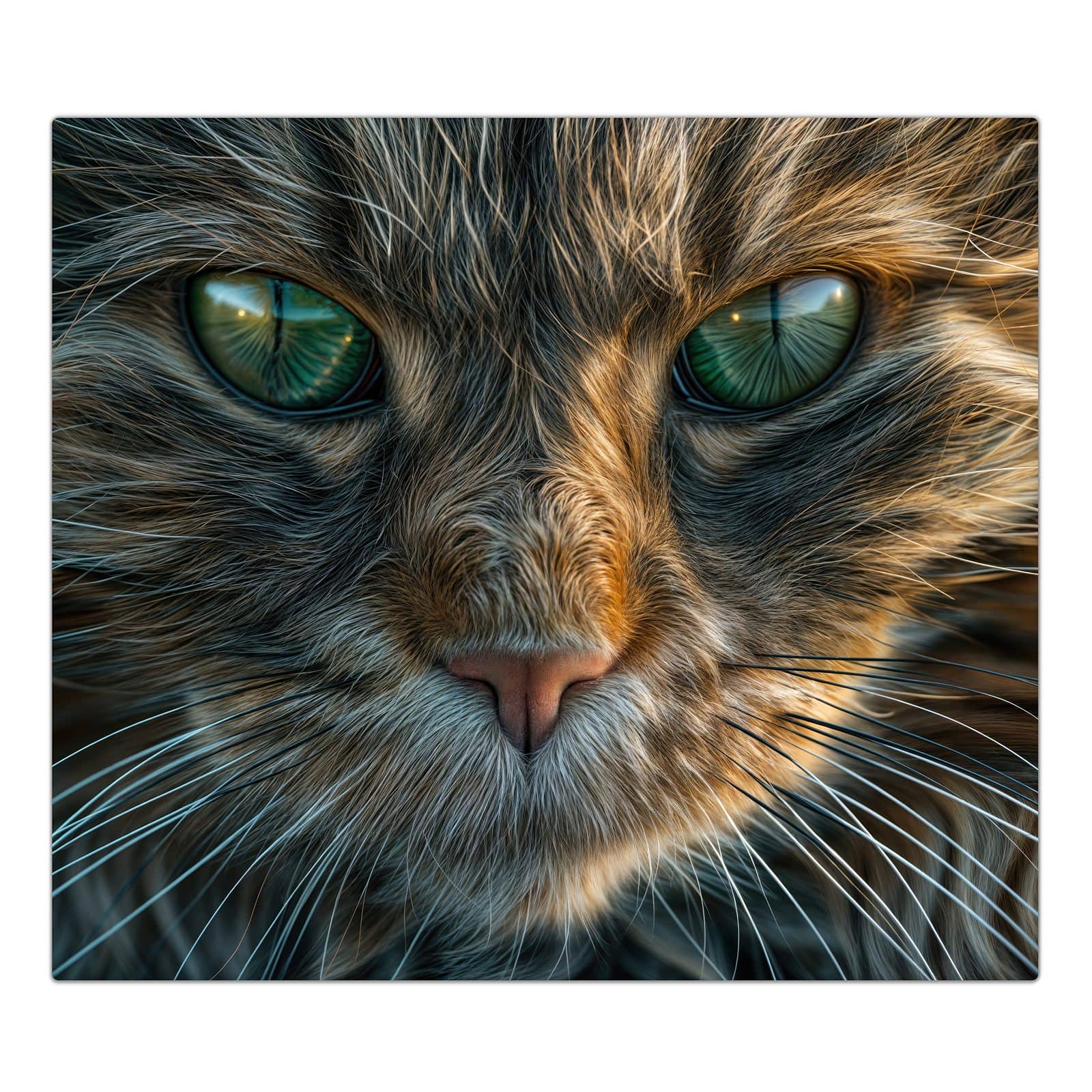 1-teilige Abdeckplatten für Herd mit Nahaufnahme & Katze-Motiv in der Frontansicht
