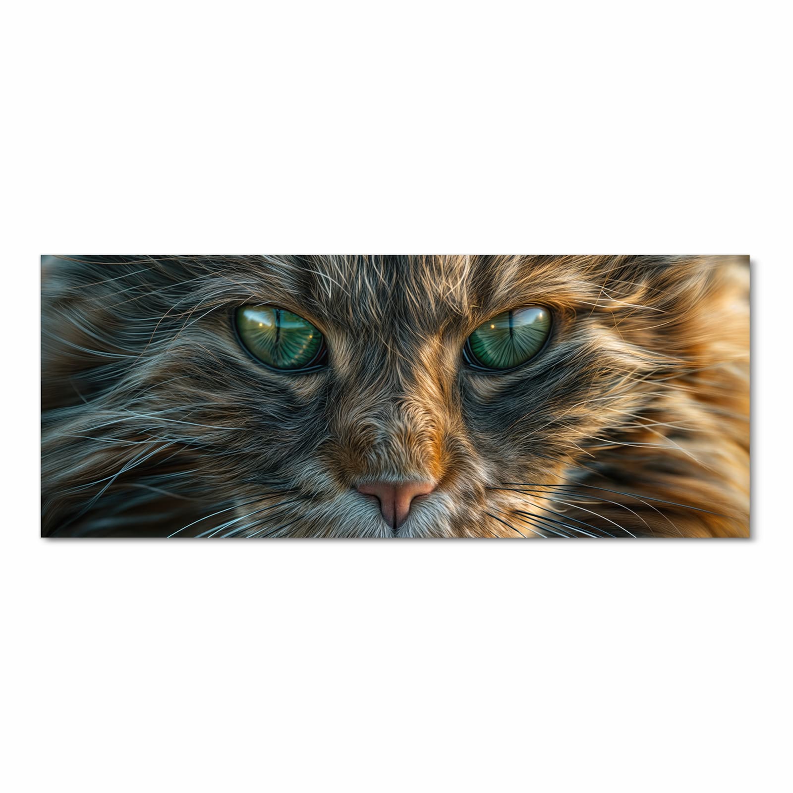 Fleckenresistenter Bodenläufer Teppich mit Motiv Nahaufnahme Katze in der Unterseite