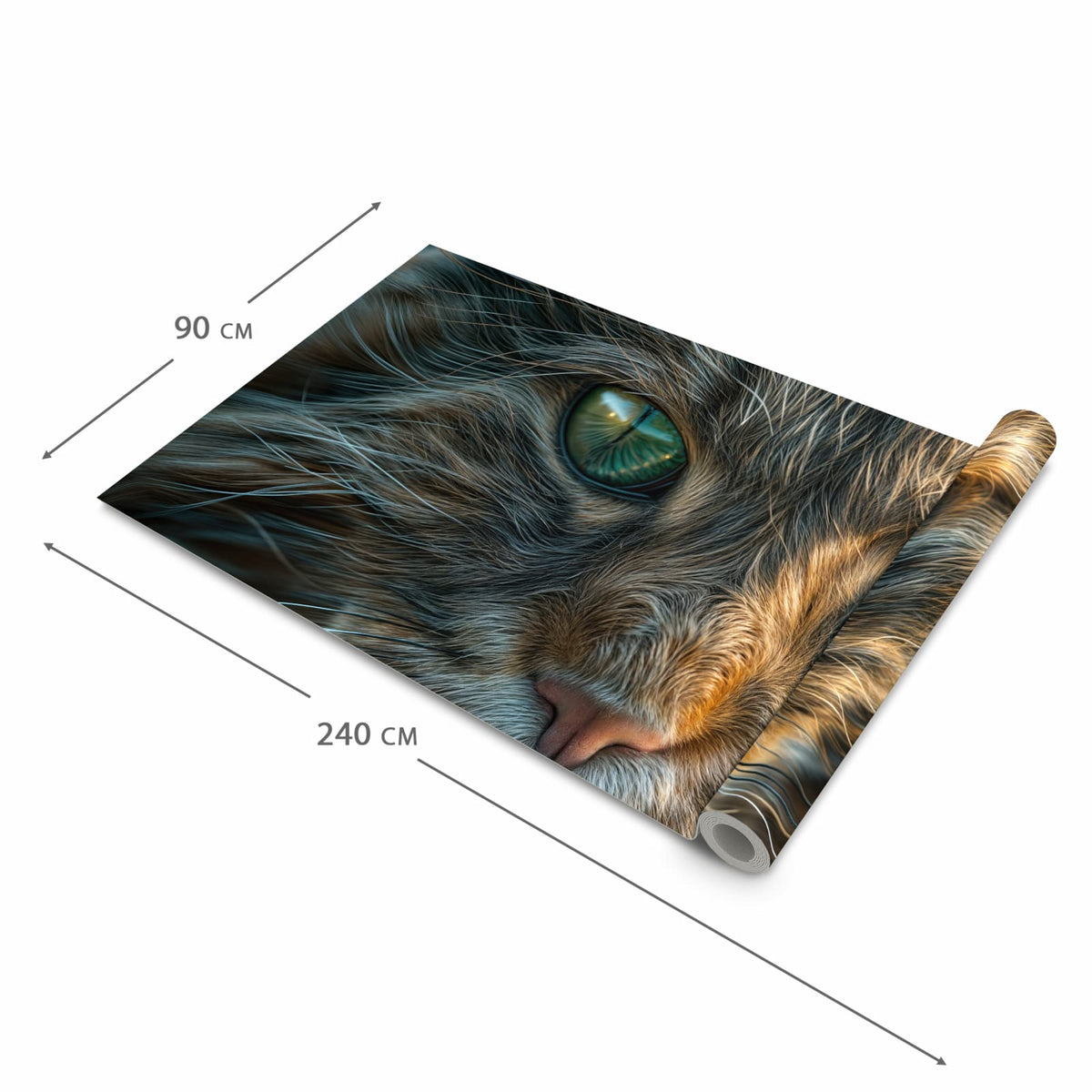 Küchenläufer Getigerte Katze zusammengerollt
