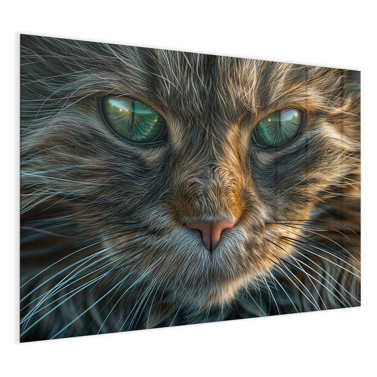 4 mm Glas statt lackiertem Blech – Glas Magnettafel - Getigerte Katze