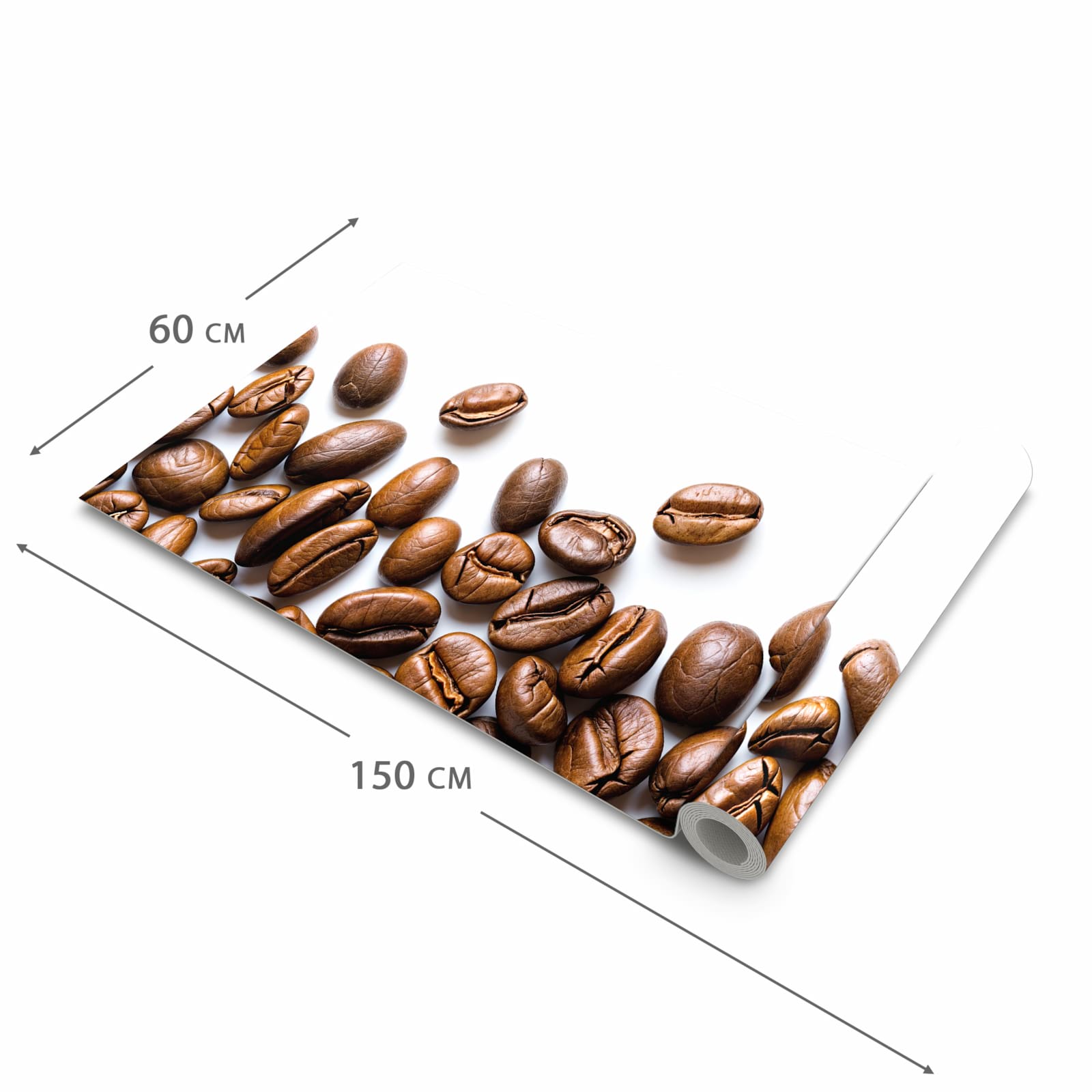 Farbbeständiger waschbarer Küchenteppich mit Motiv Verträumte Kaffeebohnen in der Grösse 80x300 cm