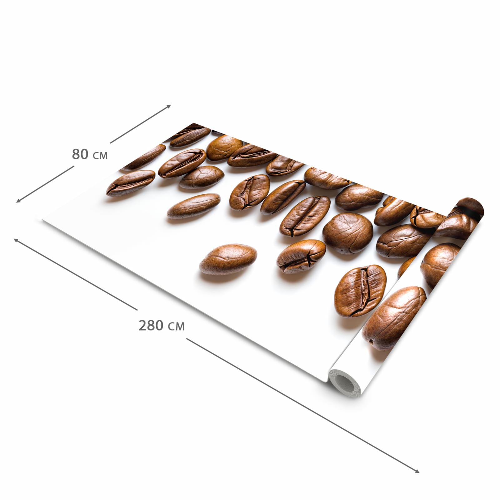 Wasserabweisender rutschfester Küchenläufer mit Motiv Verträumte Kaffeebohnen in der Grösse 90x180 cm