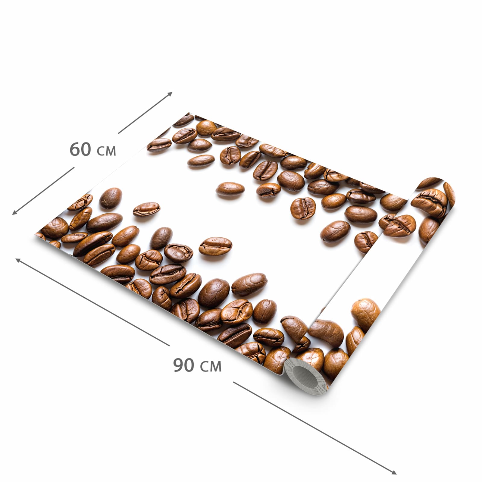 Abriebfester Küchenläufer mit Motiv Verträumte Kaffeebohnen in der Grösse 90x180 cm