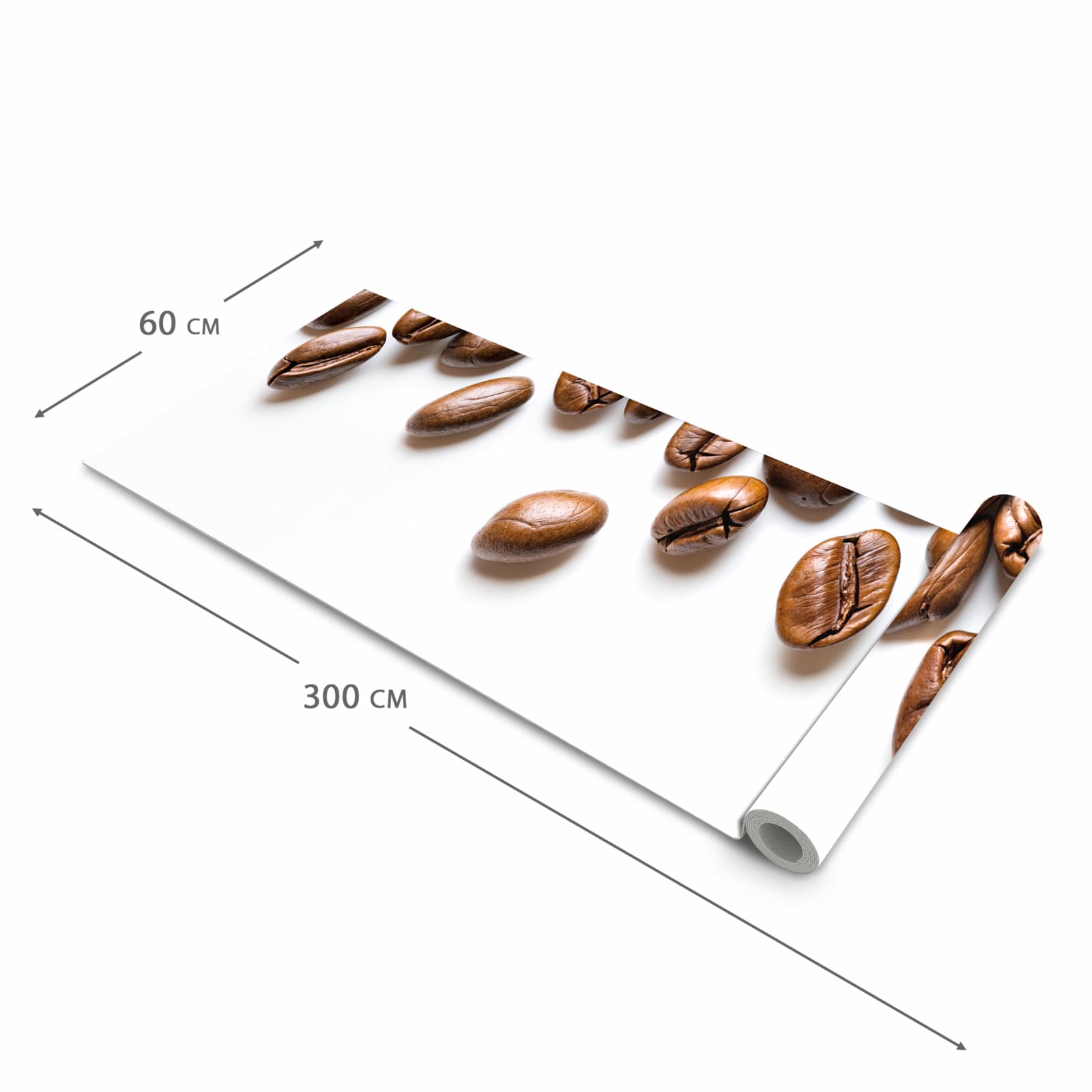 Geräuschdämpfender Küchenläufer mit Motiv Verträumte Kaffeebohnen in der Grösse 90x180 cm