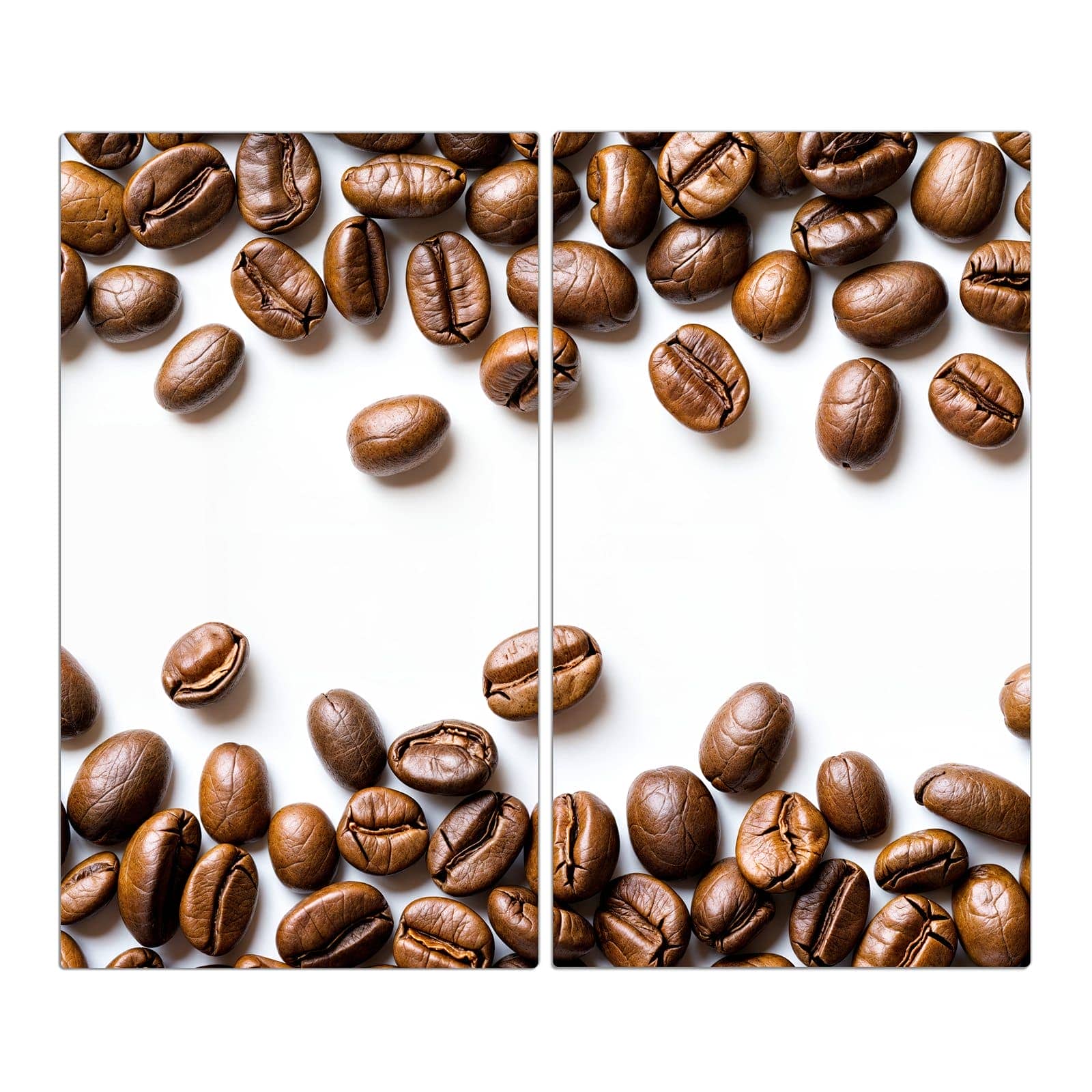 2-teilige Deckplatte aus Glas mit Verträumte Kaffeebohnen-Motiv in der Frontansicht