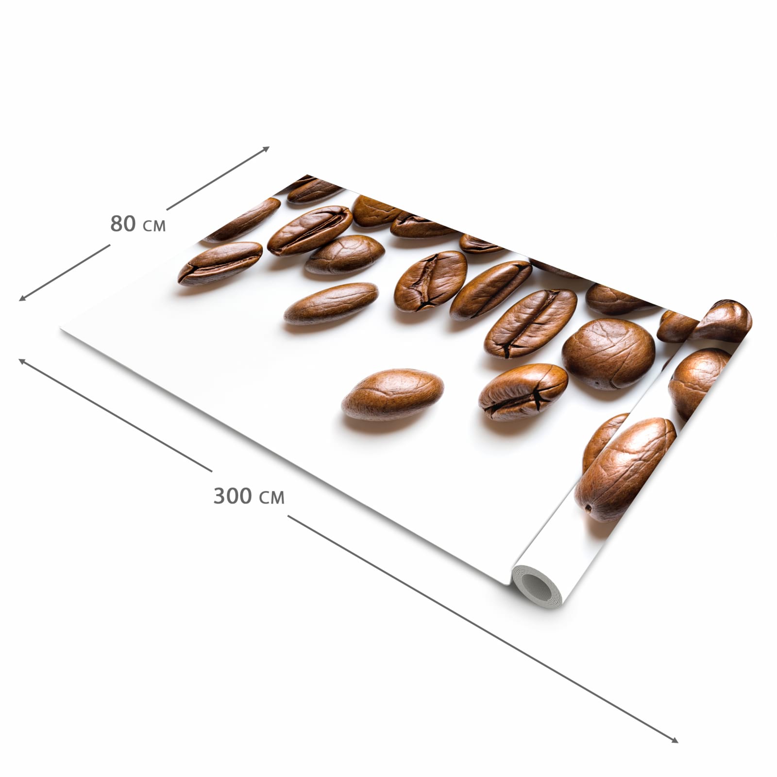 Fleckenresistenter rutschfester Küchenläufer mit Motiv Verträumte Kaffeebohnen in der Größe 90x180 cm