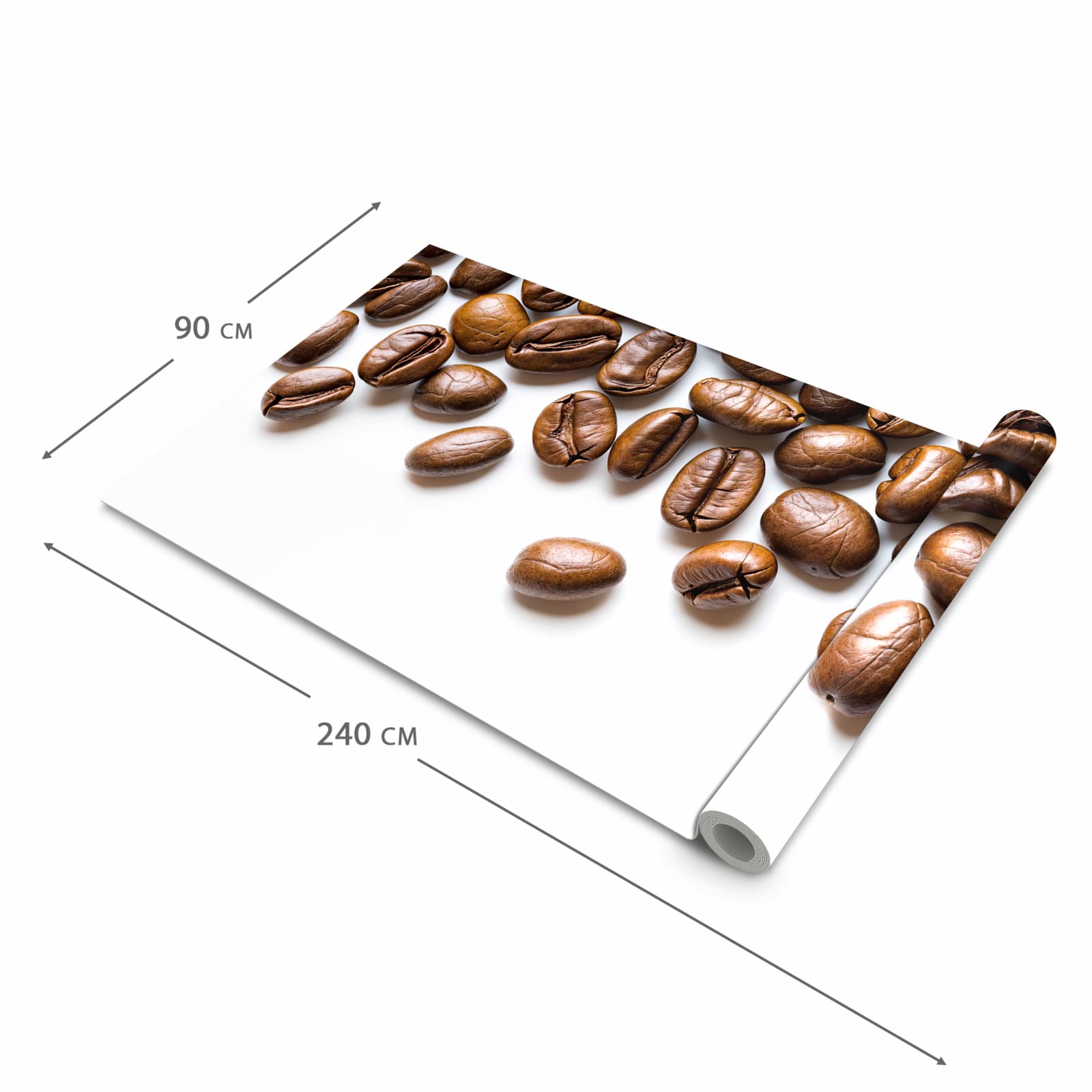 Geruchsneutraler rutschfester Küchenläufer mit Motiv Verträumte Kaffeebohnen in der Größe 90x180 cm