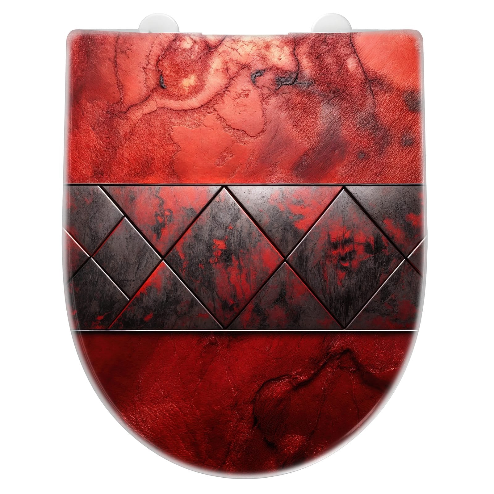 WC-Sitz mit Absenkautomatik Dunkle Muster Wand