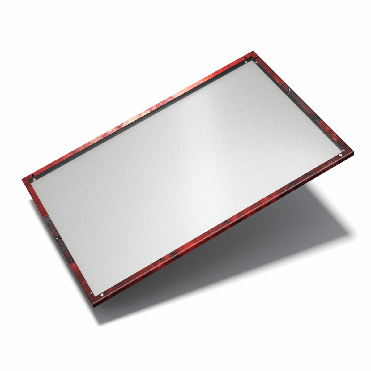 Nur 7 mm – liegt eng an der Wand – Metall Magnettafel - Dreiecke auf Rotmarmor