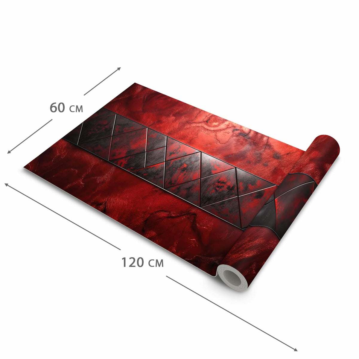 Pflegeleichter dünner Küchenteppich mit Motiv Dunkle Muster Wand in der Grösse 80x300 cm