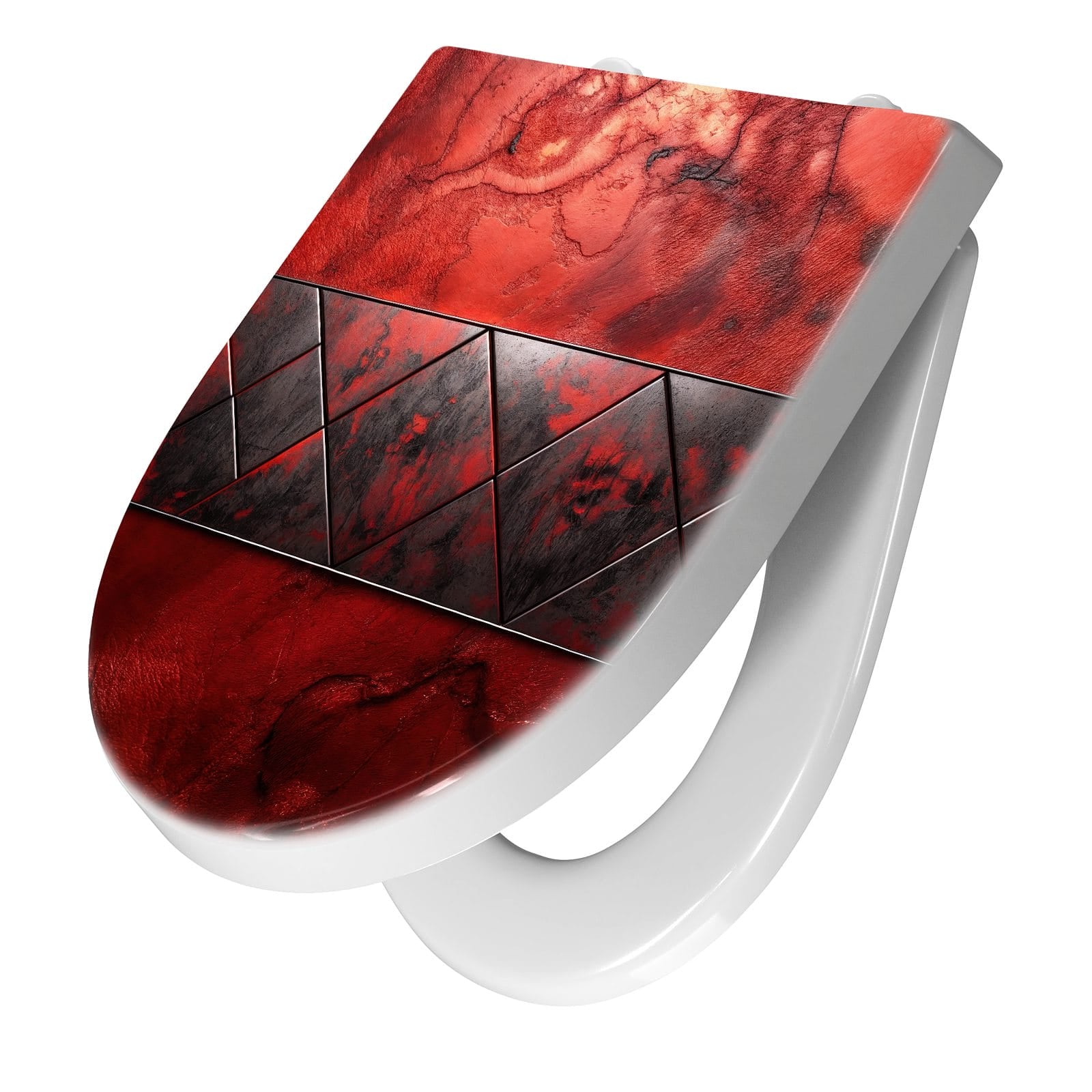 WC-Sitz mit Absenkautomatik Dunkle Muster Wand