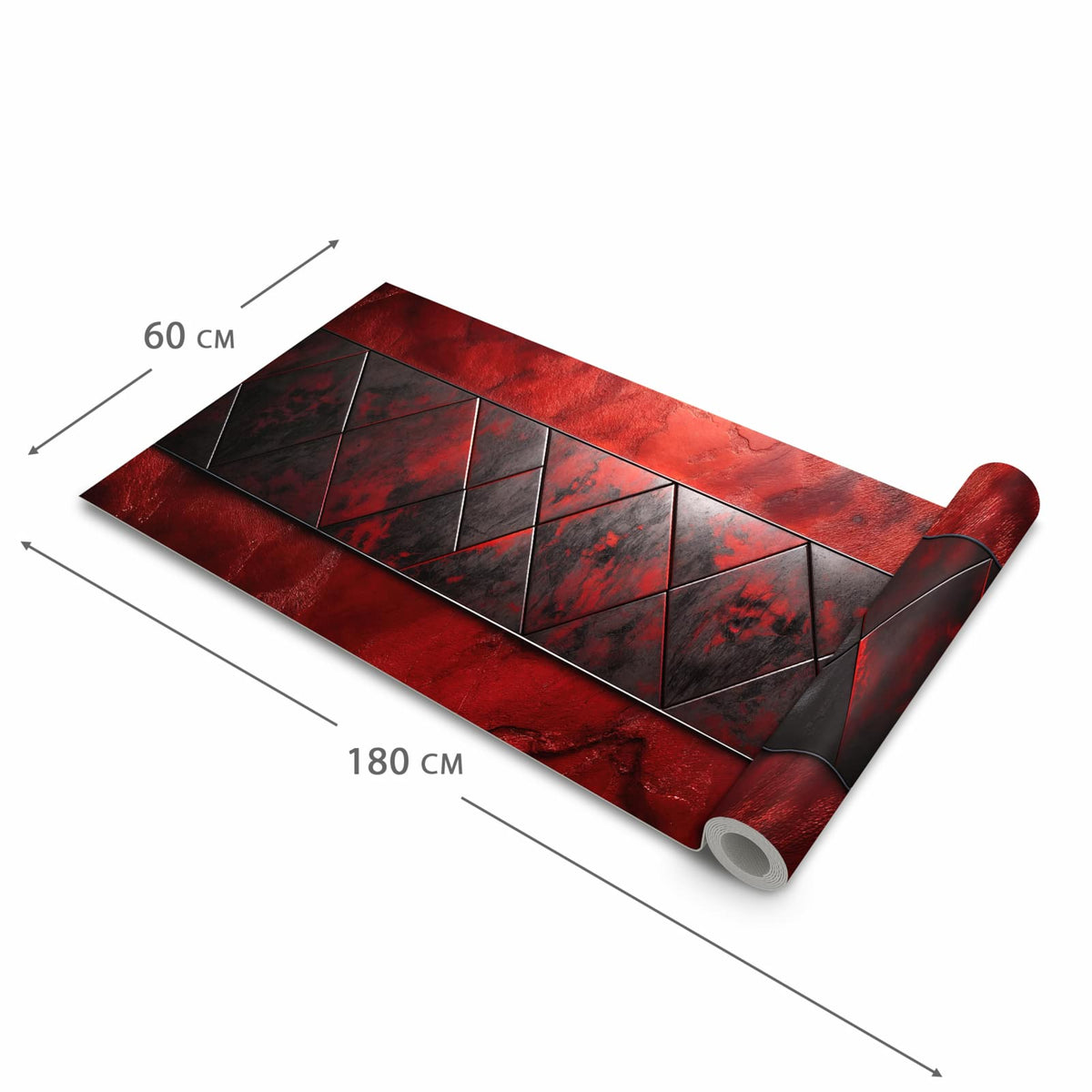 Rutschfester dünner Küchenteppich mit Motiv Dunkle Muster Wand in der Größe 80x300 cm