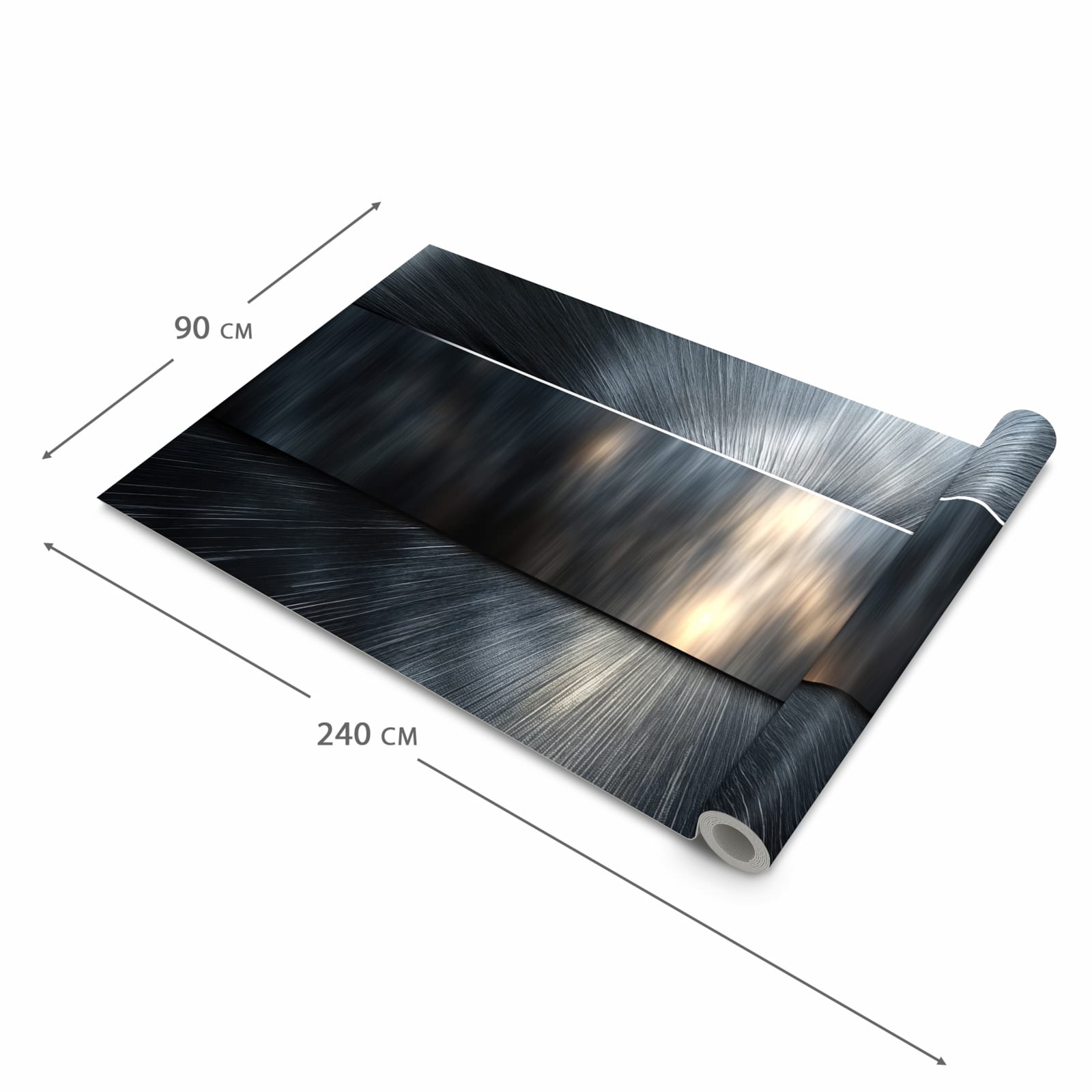 Flacher rutschfester Läufer mit Motiv Energieblitz in der Grösse 80x300 cm