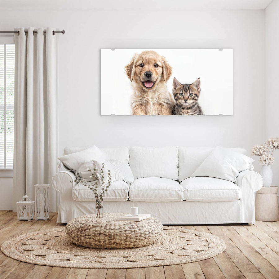 Maße Wandbild - Retriever und Kätzchen - Querformat