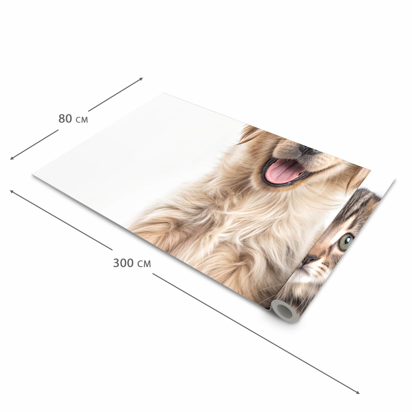 Küchenläufer mit Motiv Katze und Hund in der Grösse 80x280 cm für Ordnung & Übersicht